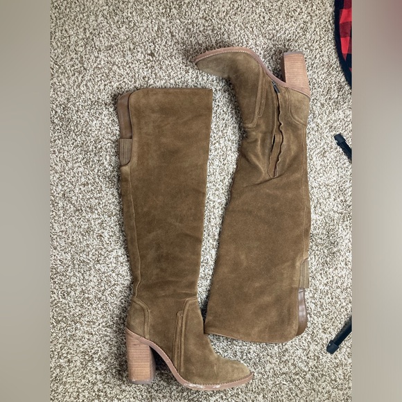 Vince Camuto Melaya Brown Over-the-knee Suede Leather Boots Women's Size 9 - Picture 1 of 5